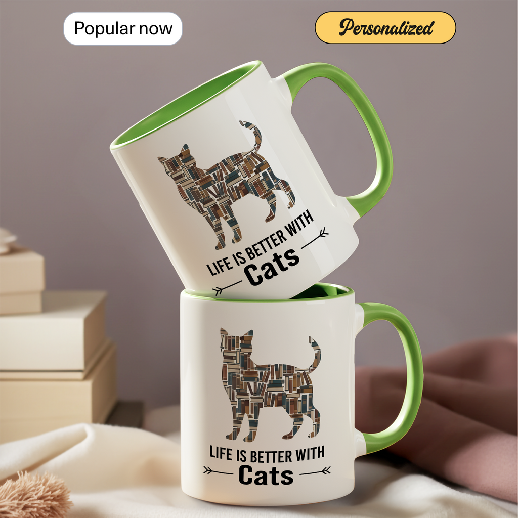 All I Need Is Coffee and Cats Mug – Cat Lover Coffee Cup – Funny Cat Mom Gift – 11oz 15oz Ringer Mug |Mug 142
