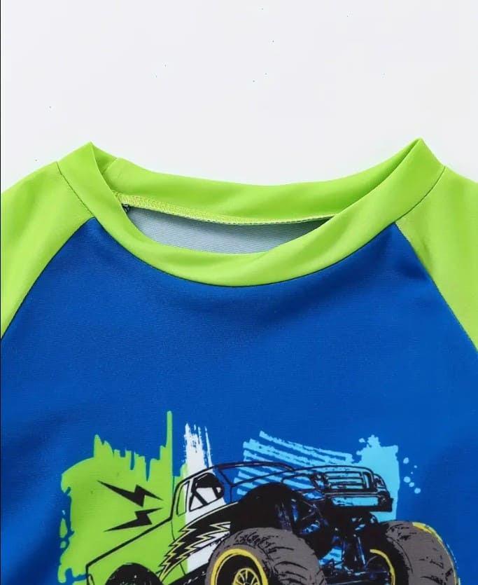 RaceCar Themed Kids Jersey Shorts Set