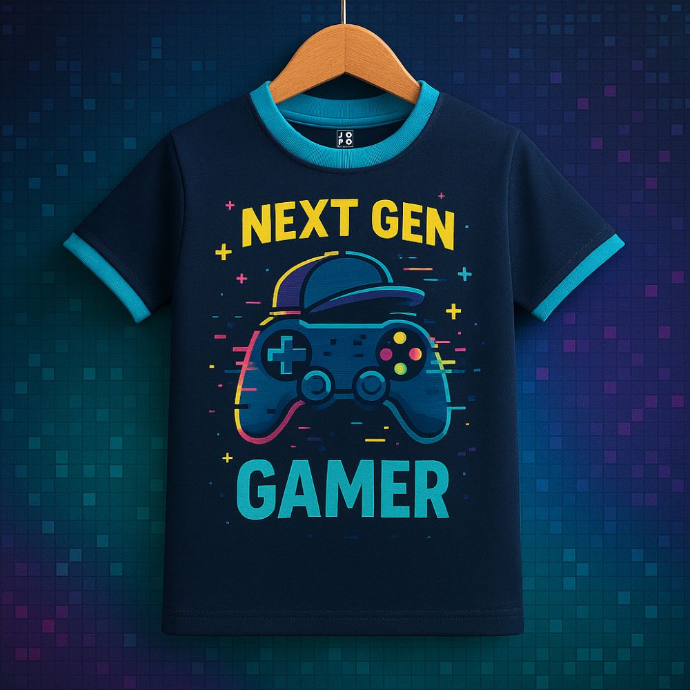 "Next Gen Gamer" Stylish Gaming Themed Kids Jersey for Boys & Girls