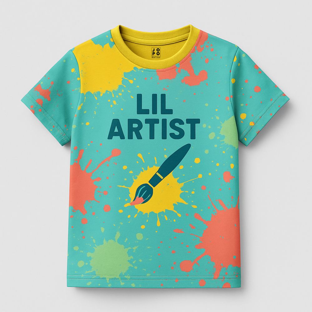 Paint the World Tee – Lil Artist Splash T-Shirt for Kids Personalised Jersey