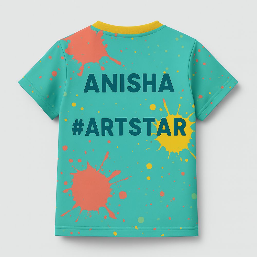Paint the World Tee – Lil Artist Splash T-Shirt for Kids Personalised Jersey
