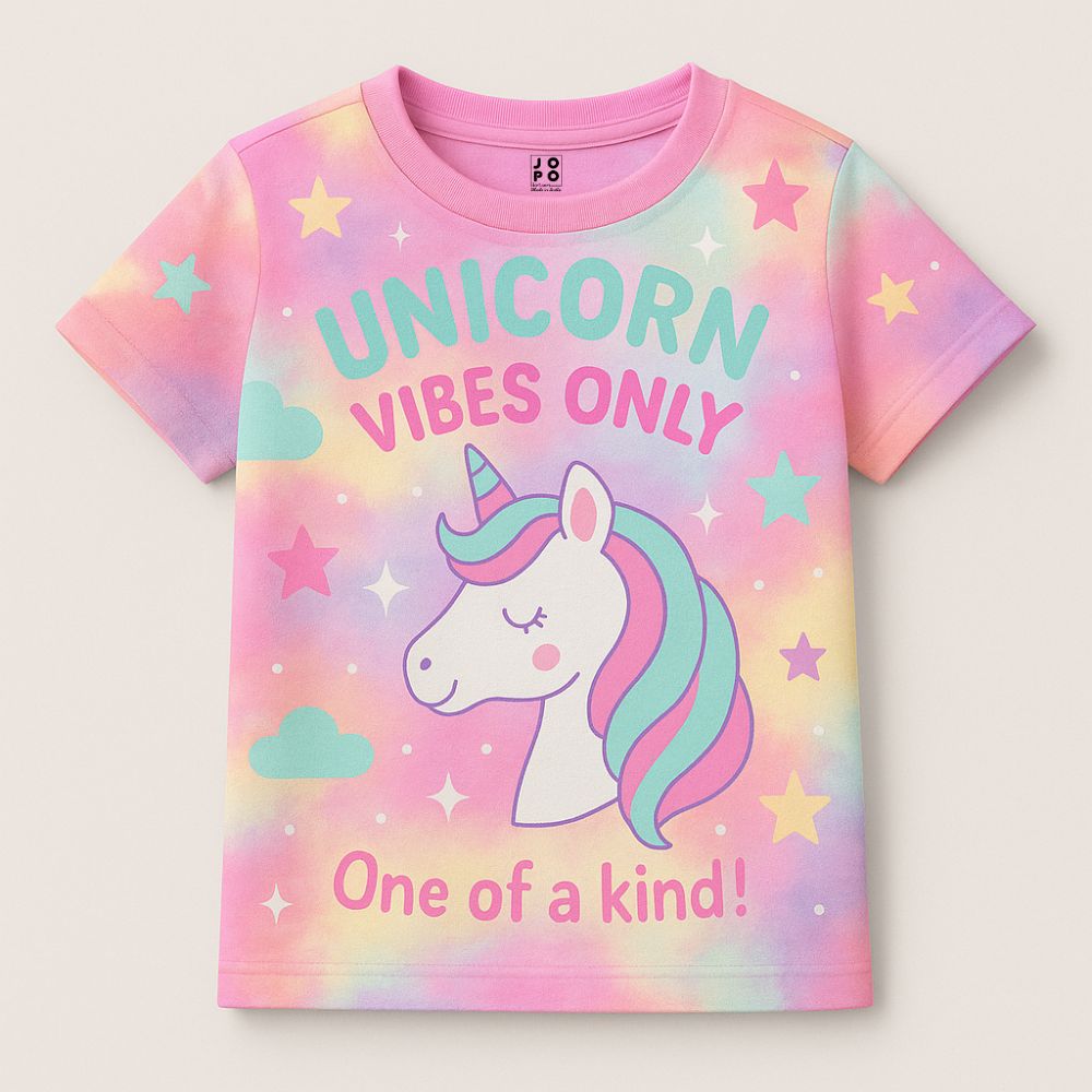One-of-a-Kind Unicorn Vibes Tee – Magical Rainbow Unicorn Jersey for Girls