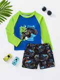 RaceCar Themed Kids Jersey Shorts Set