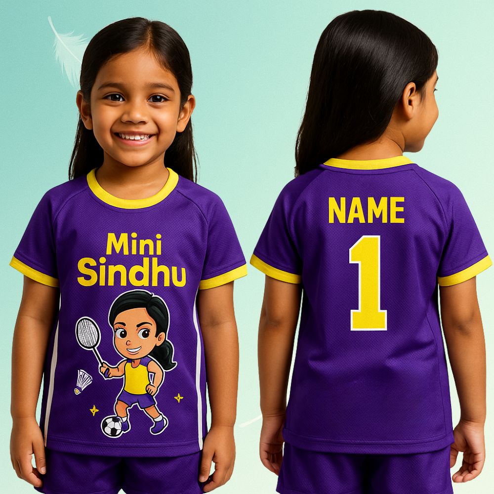 Mini Sindhu Custom Badminton Jersey with Shortd for Kids