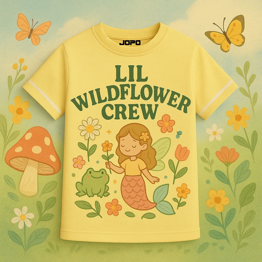 Lil Wildflower Crew Nature Theme Jersey for Kids