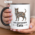 All I Need Is Coffee and Cats Mug – Cat Lover Coffee Cup – Funny Cat Mom Gift – 11oz 15oz Ringer Mug |Mug 142